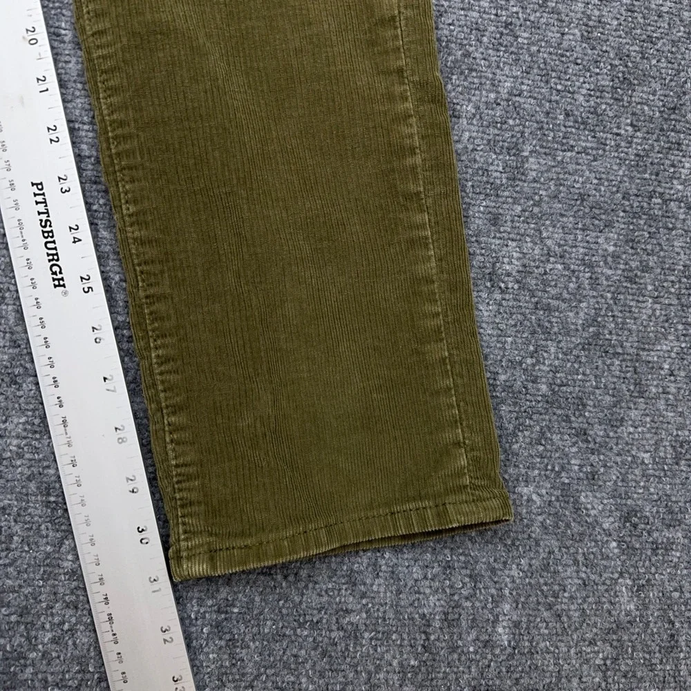 Levis 511 Corduroy Pants Mens 34x32 Olive Green Slim Fit 5-Pocket Chino Faded